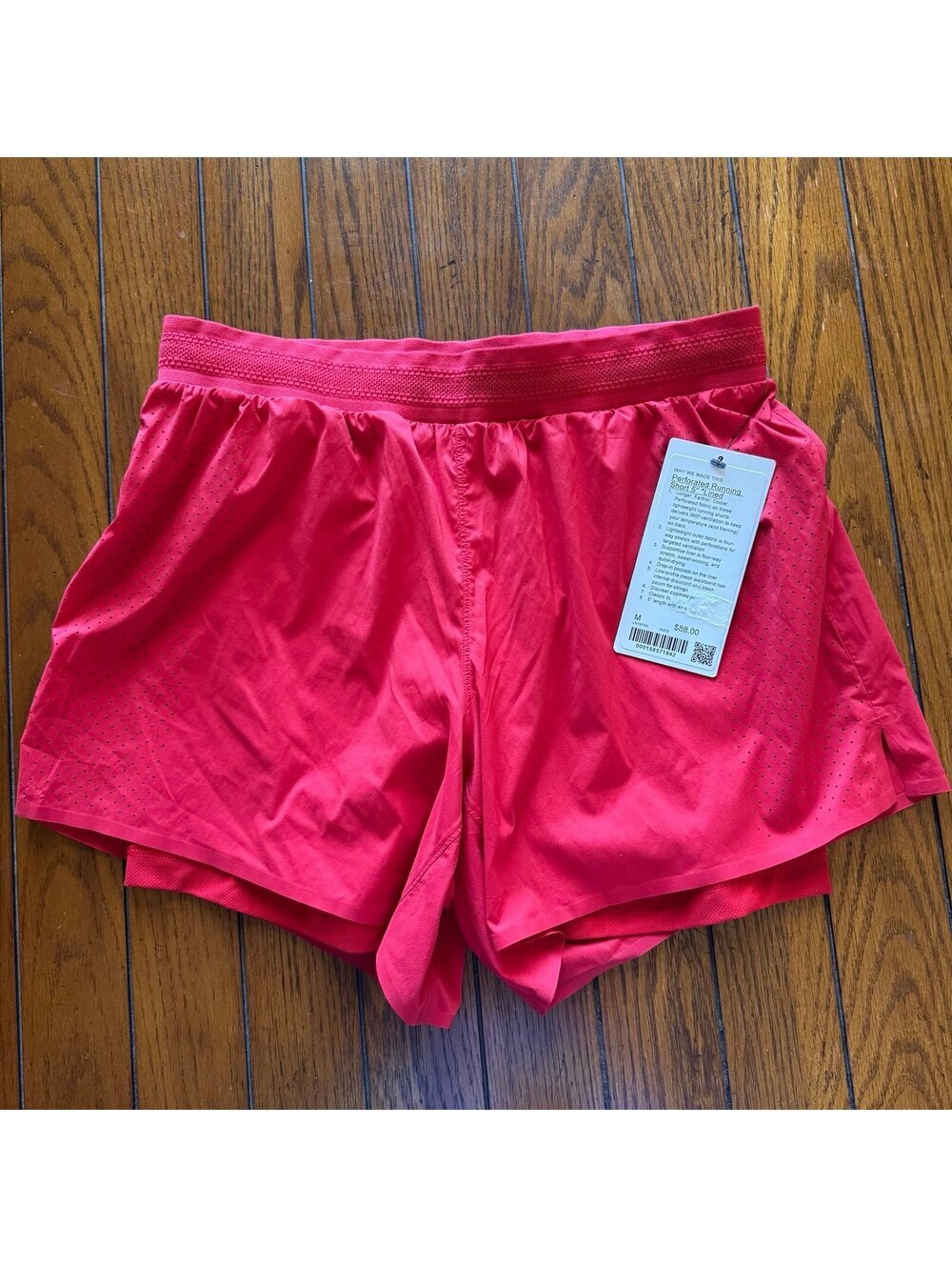 Lululemon Size M Perforated Running Short 5” Lined Oxford Red NWT